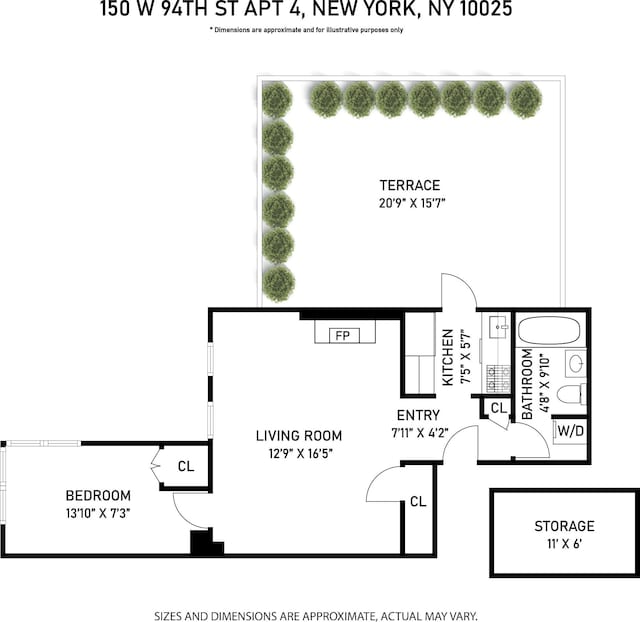 150 W 94th St Unit 4, New York City, NY 10025 - room layout
