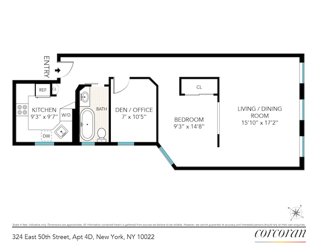324 E 50th St Unit 4D, New York City, NY 10022 - view of room layout