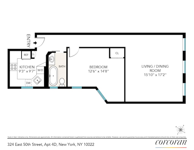 324 E 50th St Unit 4D, New York City, NY 10022 - view of floor plan / room layout