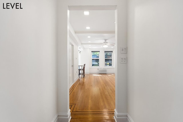 200 W 108th St Unit 2-E, New York City, NY 10025 - hall featuring wood finished floors, baseboards, and recessed lighting