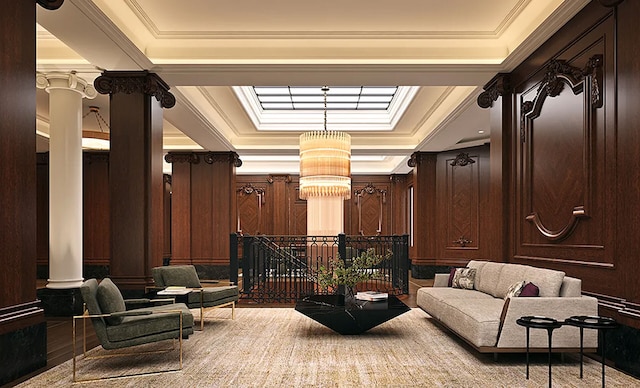 344 W 72nd St Unit 203, New York City, NY 10023 - building lobby with crown molding and a decorative wall