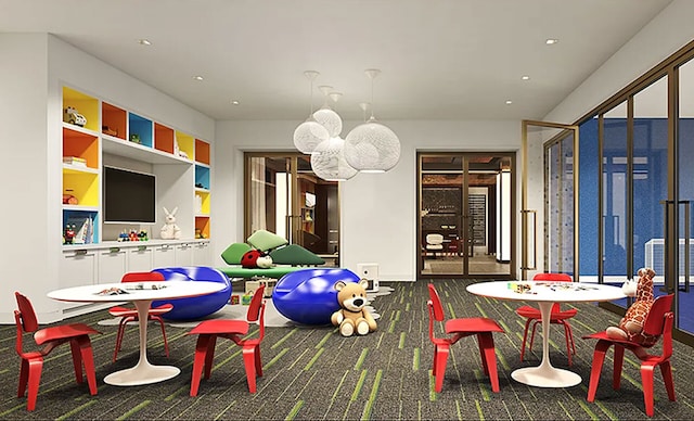 344 W 72nd St Unit 203, New York City, NY 10023 - game room with carpet and recessed lighting