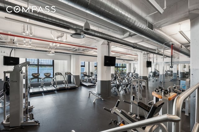 184 Kent Ave Unit B404, New York City, NY 11249 - gym with plenty of natural light