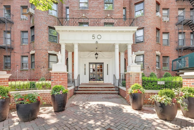 50 Lefferts Ave Unit 4F, New York City, NY 11225 - doorway to property featuring brick siding and french doors