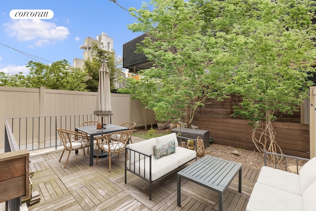61 Engert Ave Unit 1, New York City, NY 11222 - wooden deck featuring outdoor dining area and outdoor lounge area