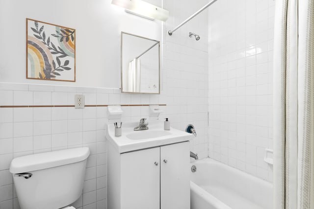 248 E 3rd St Unit 3B, New York City, NY 10009 - full bathroom with vanity, shower / tub combo, and tile walls
