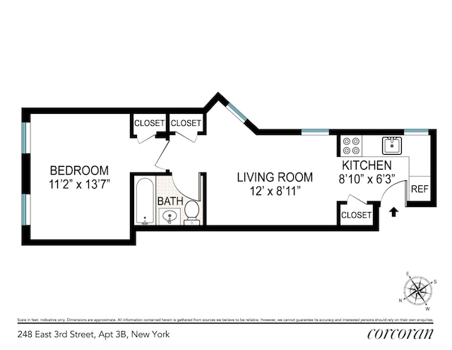 248 E 3rd St Unit 3B, New York City, NY 10009 - view of property floor plan