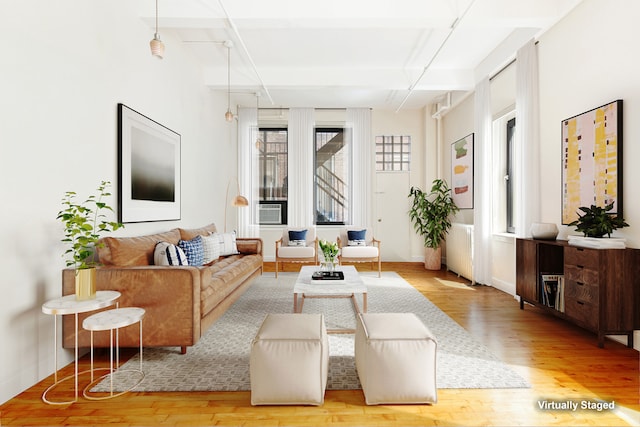 109 W 26th St Unit 8B, New York City, NY 10001 - living room with wood finished floors and baseboards