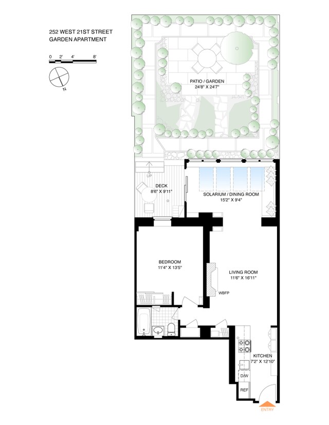 252 W 21st St Garden, Unit Garden, New York City, NY 10011 - view of room layout