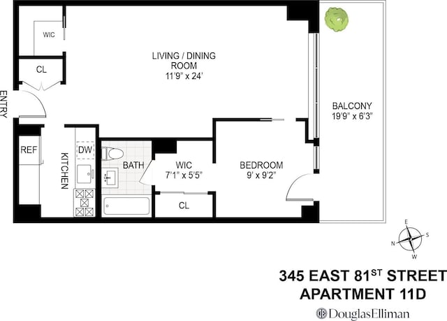 345 E 81st St Unit 11D, New York City, NY 10028 - floor plan / room layout