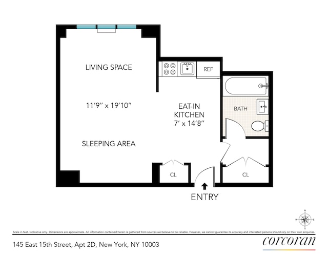 145 E 15th St Unit 2D, New York City, NY 10003 - view of home floor plan