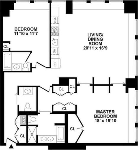 254 Park Ave S Unit 9D, New York City, NY 10010 - floor plan / room layout