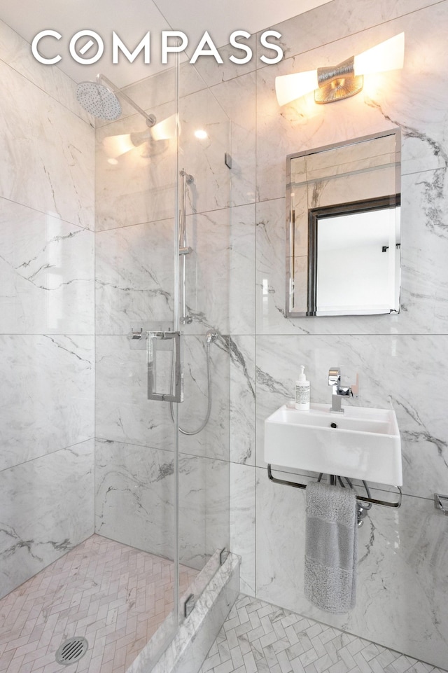 159-34 Riverside Dr W Unit 5A, New York City, NY 10032 - full bathroom with a marble finish shower and a sink