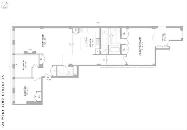 129 W 22nd St Unit 5A, New York City, NY 10011 - floor plan / room layout