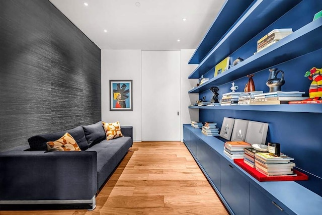 30 E 21st St Unit 3B, New York City, NY 10010 - office space with an accent wall, light wood-style floors, and recessed lighting