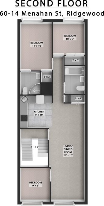 60-14 Menahan St, New York City, NY 11385 - view of floor plan / room layout