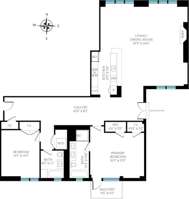 124 Hudson St Unit 6D, New York City, NY 10013 - home floor plan