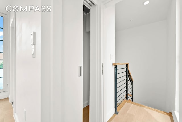 90 Herbert St Ph, Ph, New York City, NY 11222 - hall featuring an upstairs landing and light wood-style floors
