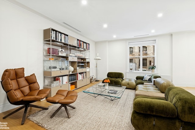 780 W End Ave Unit M1, New York City, NY 10025 - living area featuring wood finished floors and recessed lighting