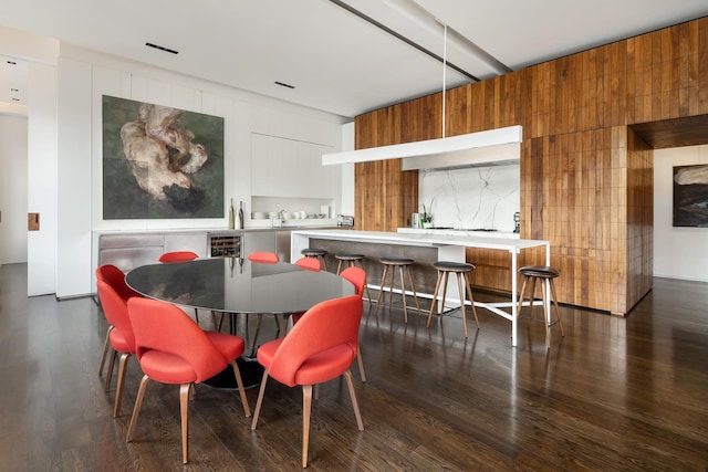 43 W 13th St Unit 7R, New York City, NY 10011 - dining area with wood finished floors and beverage cooler