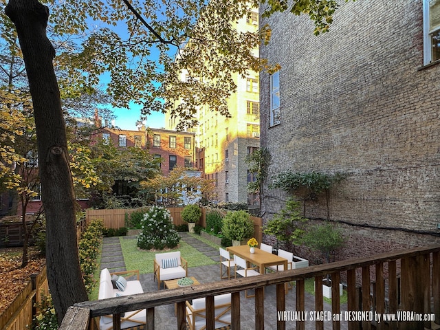 69 Orange St Unit 1, New York City, NY 11201 - fenced backyard with a patio