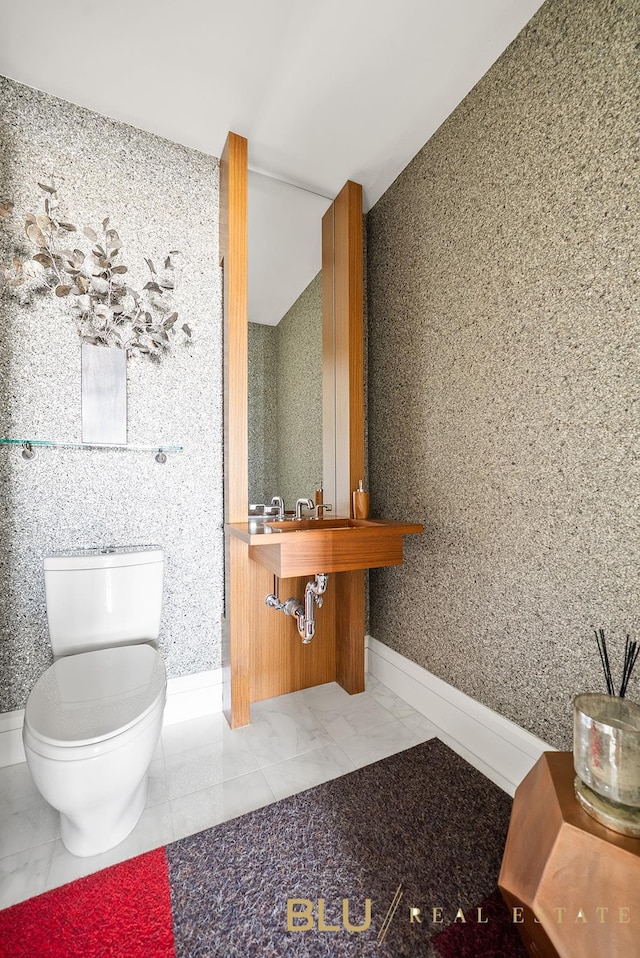 60 Riverside Blvd Unit 2403, New York City, NY 10069 - bathroom with toilet and marble finish floors