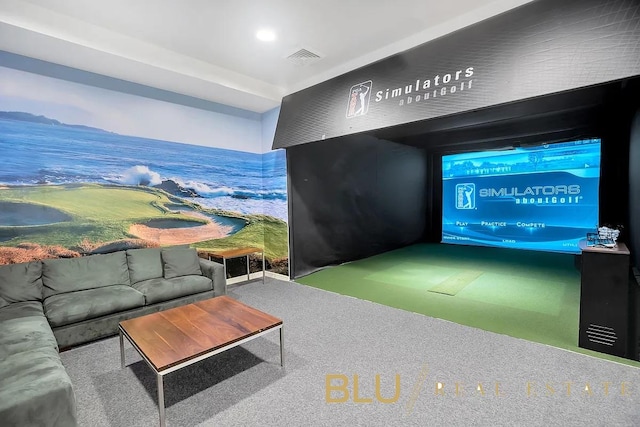 60 Riverside Blvd Unit 2403, New York City, NY 10069 - rec room with golf simulator and carpet flooring