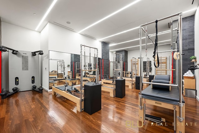 60 Riverside Blvd Unit 2403, New York City, NY 10069 - exercise room with wood finished floors