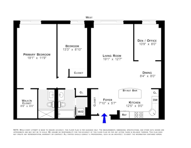 100 W 89th St Unit 2B, New York City, NY 10024 - home floor plan