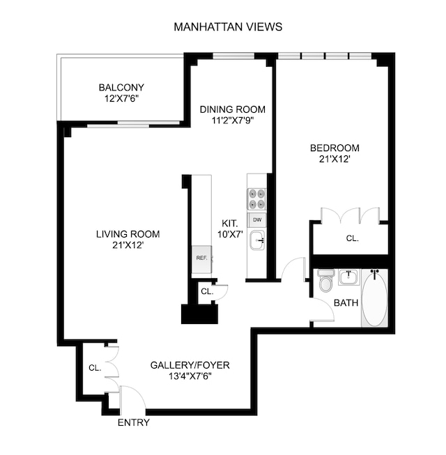 1311 Brightwater Ave Unit 14B, New York City, NY 11235 - room layout