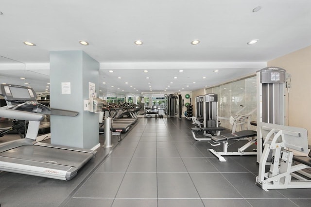 189 Schermerhorn St Unit 16C, New York City, NY 11201 - exercise room featuring recessed lighting
