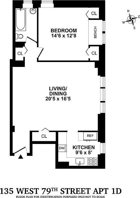 135 W 79th St Unit 1D, New York City, NY 10024 - floor plan / room layout