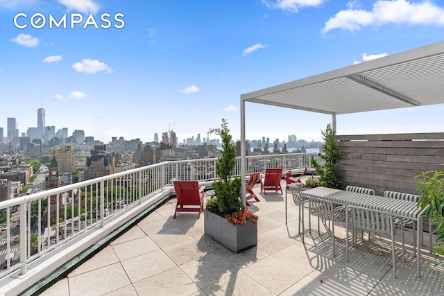 101 W 12th St Unit 3Z, New York City, NY 10011 - view of patio featuring a view of skyline and a balcony