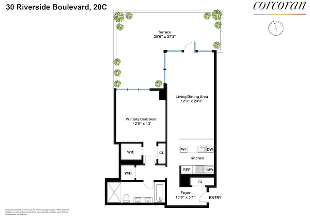 30 Riverside Blvd Unit 20C, New York City, NY 10069 - floor plan / room layout