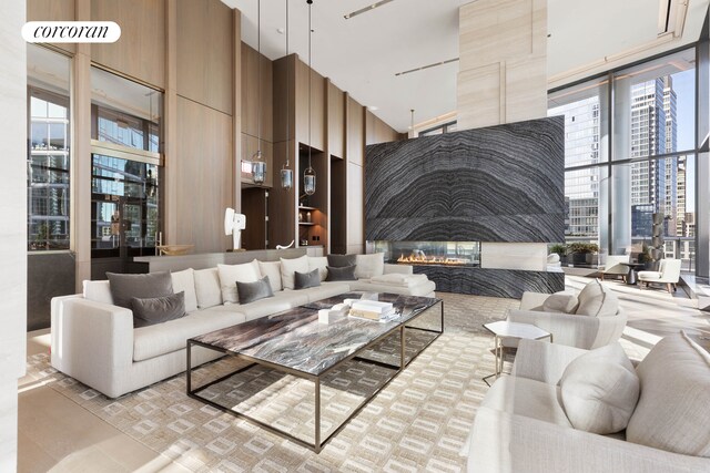 30 Riverside Blvd Unit 20C, New York City, NY 10069 - building lobby with a high ceiling and a wall of windows