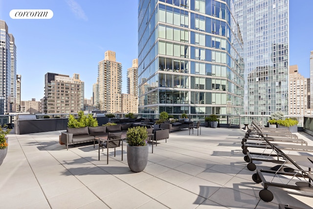 30 Riverside Blvd Unit 20C, New York City, NY 10069 - surrounding community with a skyline view and outdoor lounge area