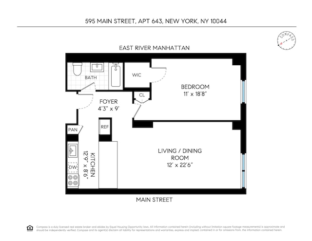 625 Main St Unit 643, New York City, NY 10044 - view of floor plan / room layout