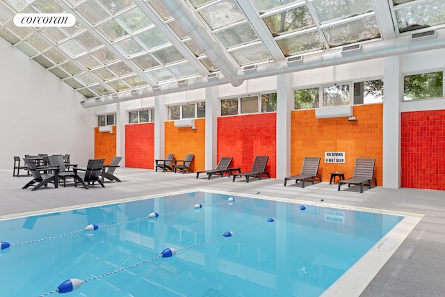 625 Main St Unit 643, New York City, NY 10044 - indoor pool with a patio area