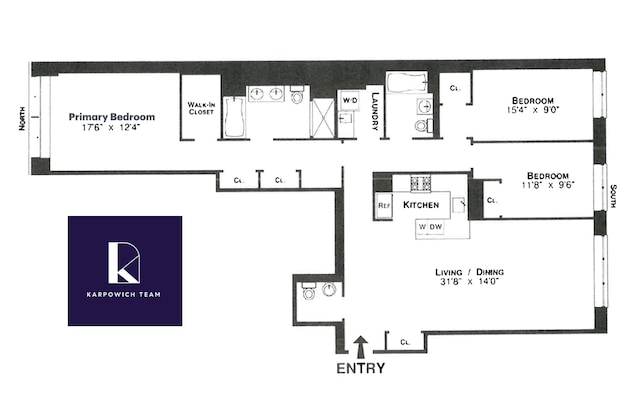 50 W 15th St Unit 2D, New York City, NY 10011 - floor plan / room layout