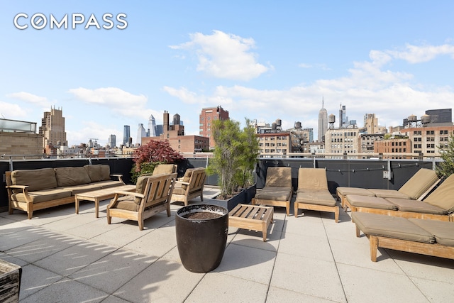 50 W 15th St Unit 2D, New York City, NY 10011 - view of patio / terrace featuring outdoor lounge area and a view of skyline