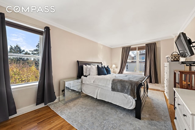 5730 Mosholu Ave Unit 4Ff, New York City, NY 10471 - bedroom featuring wood finished floors, baseboards, multiple windows, and ornamental molding