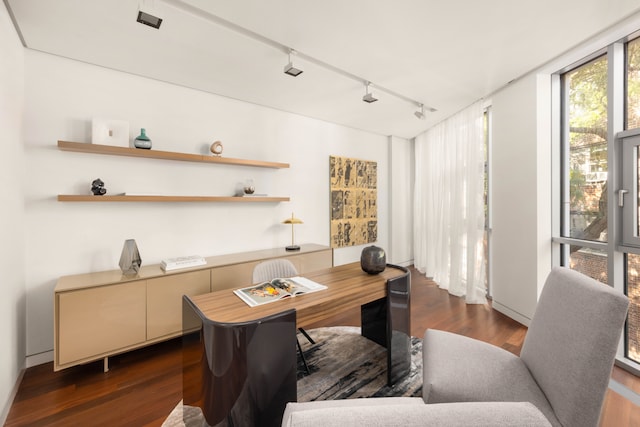 9 Minetta St, New York City, NY 10012 - office space featuring rail lighting and dark wood-type flooring