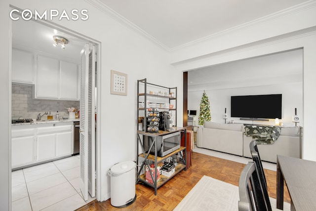 301 E 48th St Unit 5D, New York City, NY 10017 - office area featuring ornamental molding