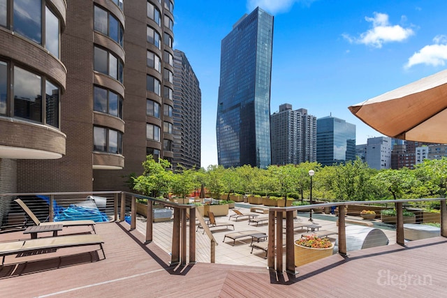 330 E 38th St Unit 8Ij, New York City, NY 10016 - deck featuring a view of skyline