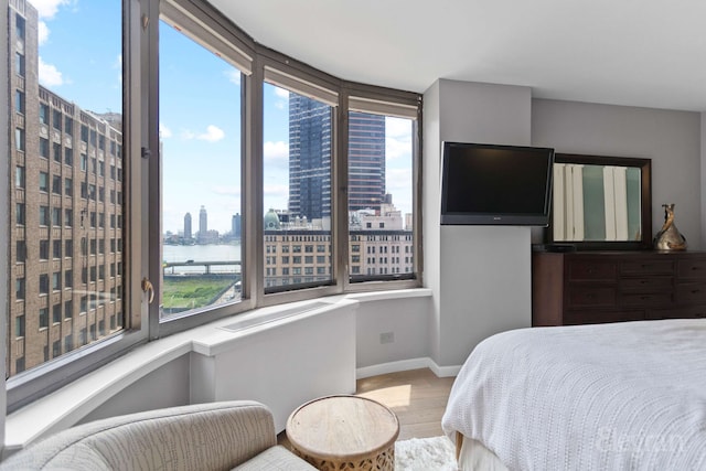 330 E 38th St Unit 8Ij, New York City, NY 10016 - bedroom with wood finished floors and baseboards