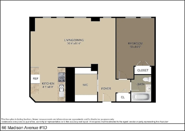 66 Madison Ave Unit 1D, New York City, NY 10016 - view of property floor plan
