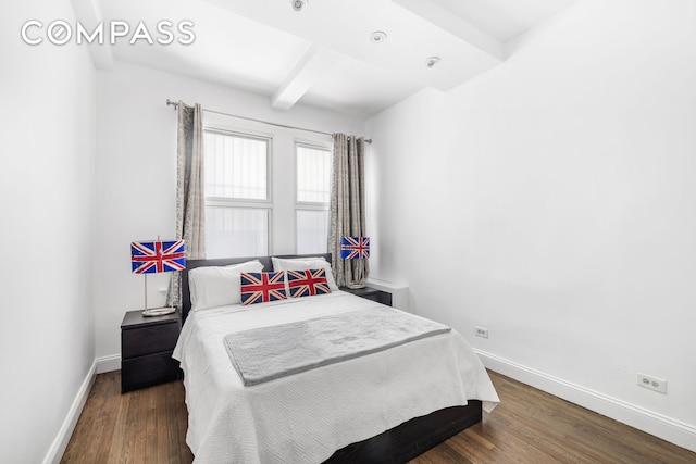 66 Madison Ave Unit 1D, New York City, NY 10016 - bedroom featuring wood finished floors and beam ceiling