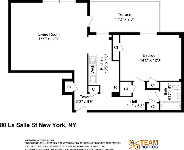 80 La Salle St Unit 18A, New York City, NY 10027 - view of floor plan / room layout