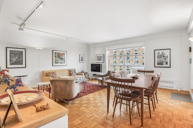 80 La Salle St Unit 18A, New York City, NY 10027 - dining space featuring rail lighting