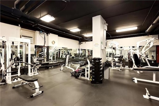 80 La Salle St Unit 18A, New York City, NY 10027 - workout area with a wall mounted air conditioner